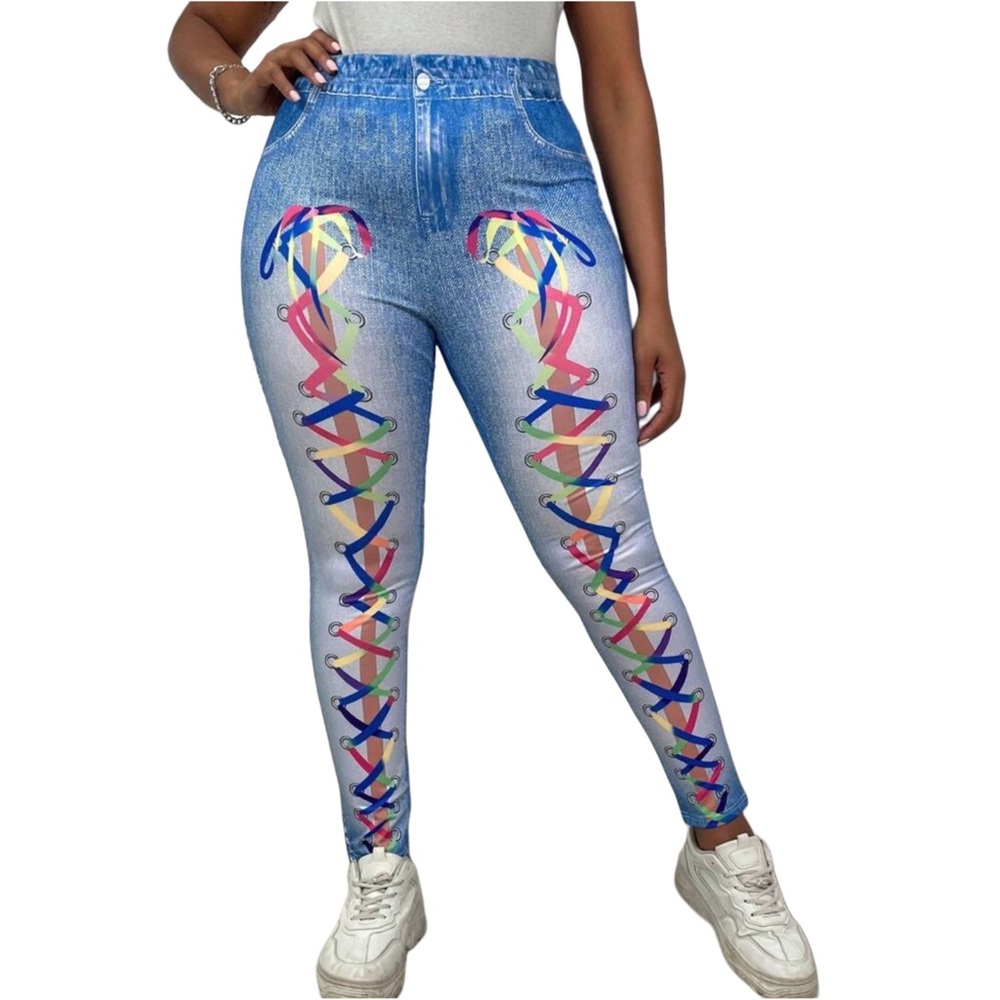 Women Fashionable Colorful Printed Leggings